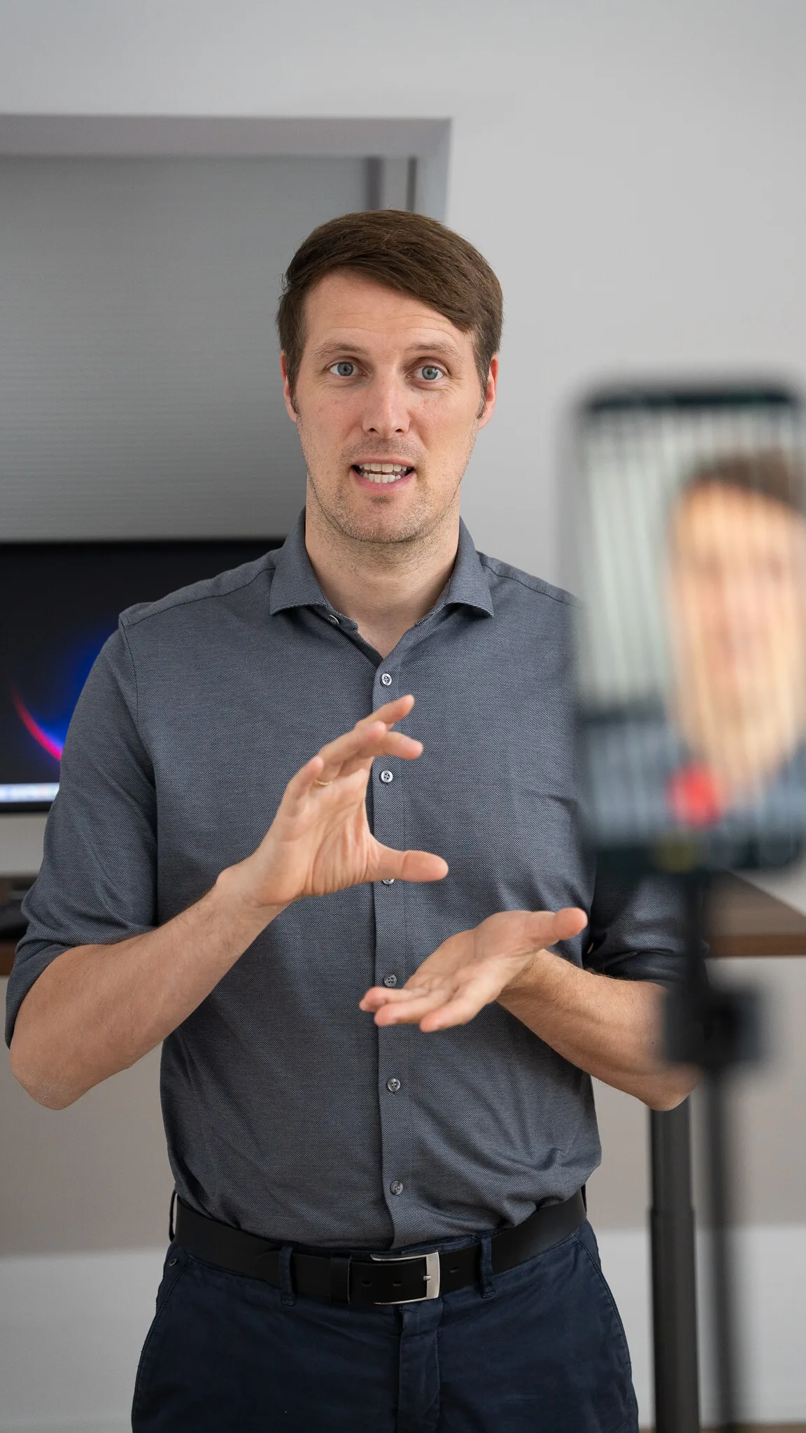 André Baumeister bei der Recruiting-Videoproduktion